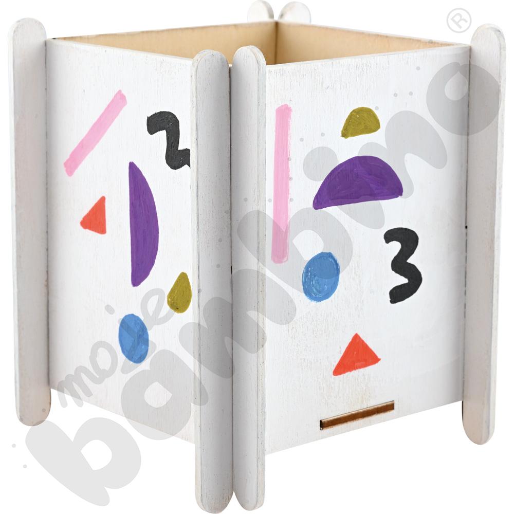 Drewniane doniczki do ozdabiania, 4 szt.