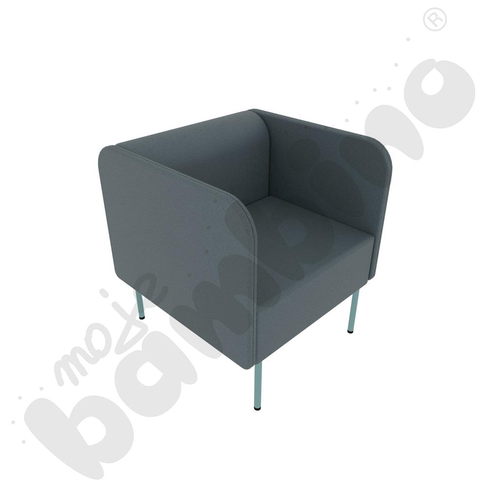 Fotel Versa z plastikowymi stopkami, stelaż turkusowy, tkanina BD13