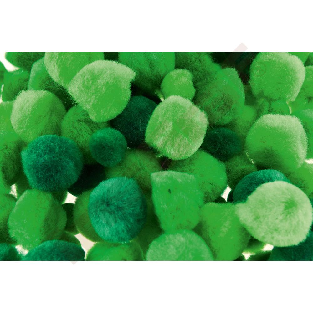 Pompons, 150 Stck., Tönung grün