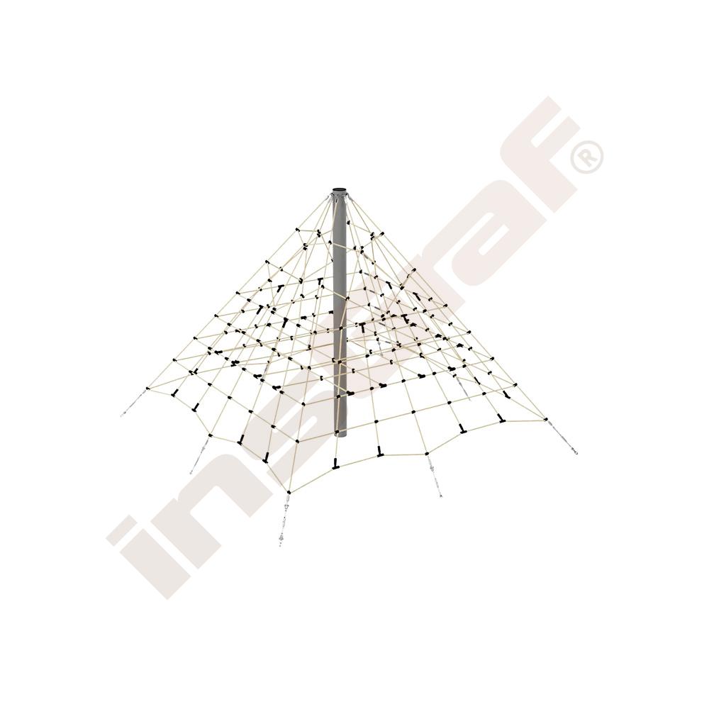 Seil-Pyramide, klein, beige-schwarz