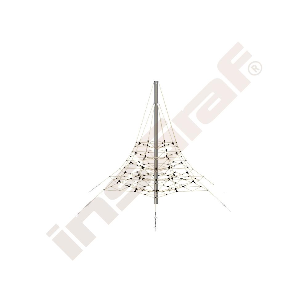 Seil-Pyramide, spitz, beige-schwarz