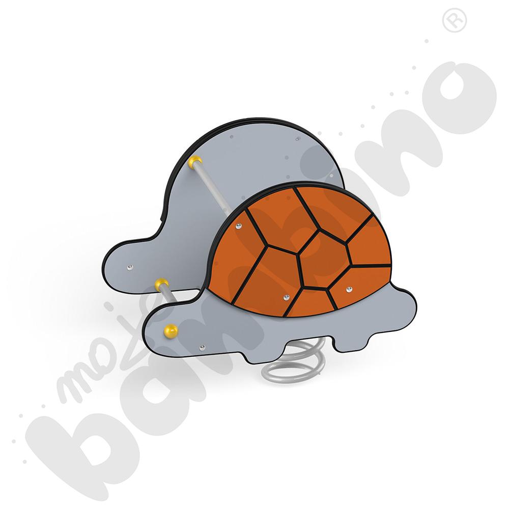 Sprężynowiec Żółw na podstawie metalowej