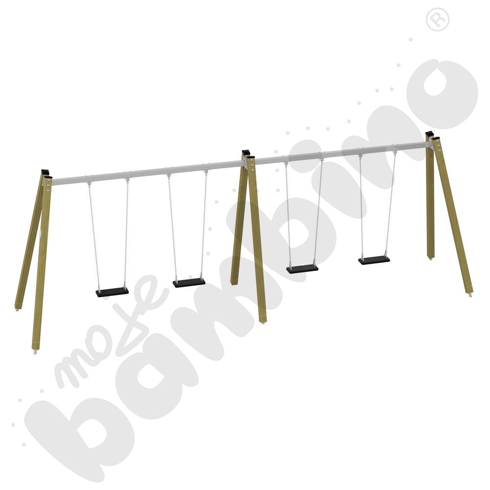 Huśtawka poczwórna drewniana Triangulo/ bez zawiesi