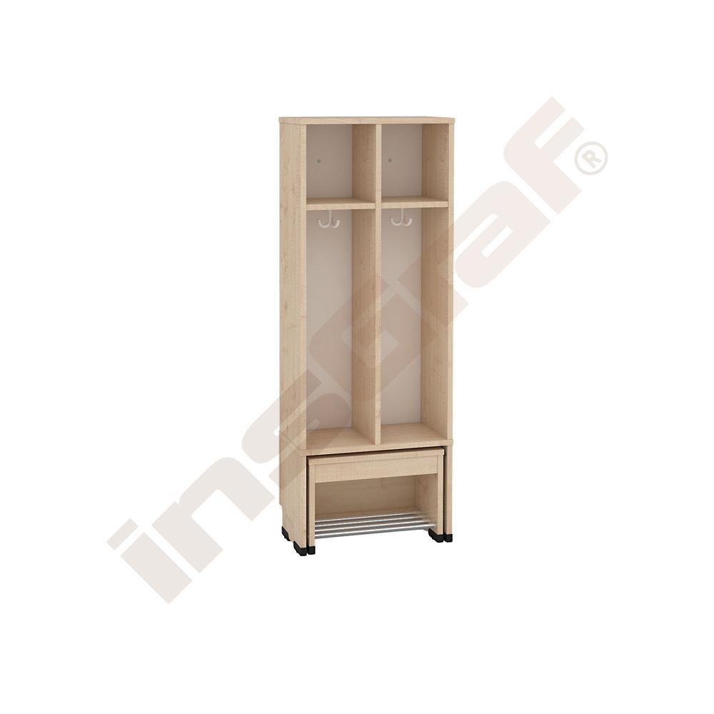
Garderobe Tropfen-TB mit ausziehbarer Bank 2, SH 31 cm 
