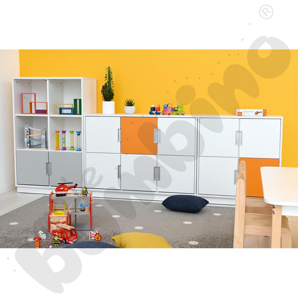 Quadro - regał M z 2 przegrodami i półką, biały