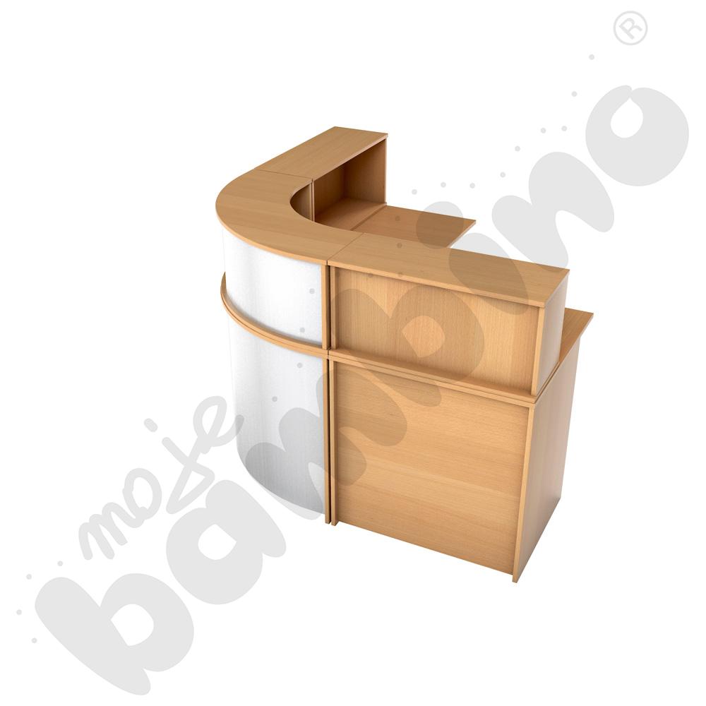 Narożna lada recepcyjna - buk