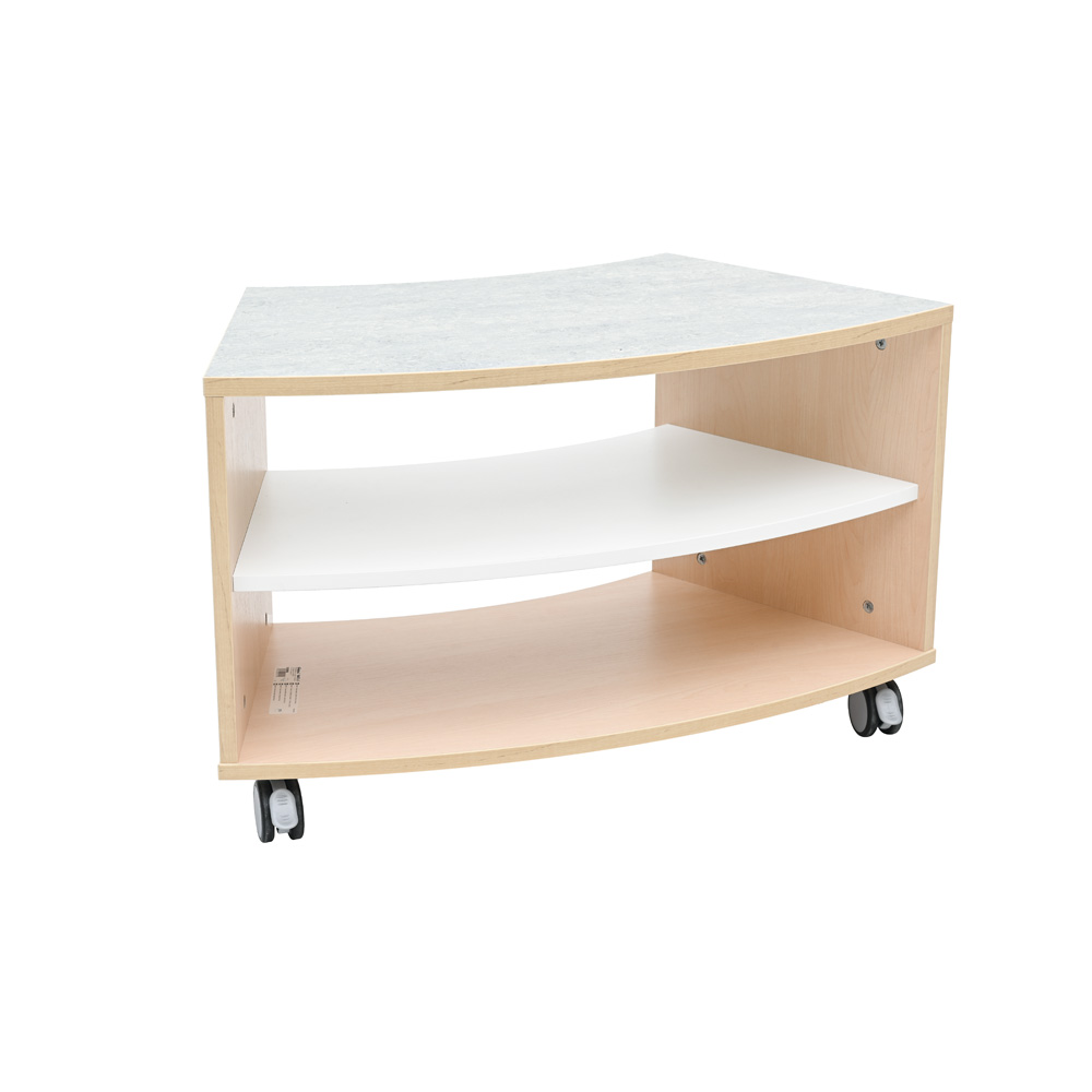 Quadro - tichá skrinka S 1/8 kruhu na kolieskach, javor