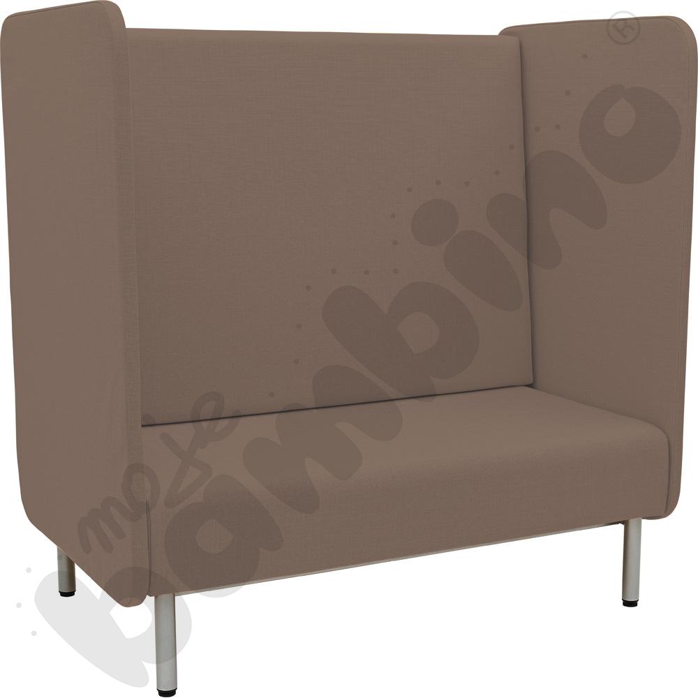 Fotel Inflamea 2 z wysokim oparciem, 2-os. - jasnobrązowy