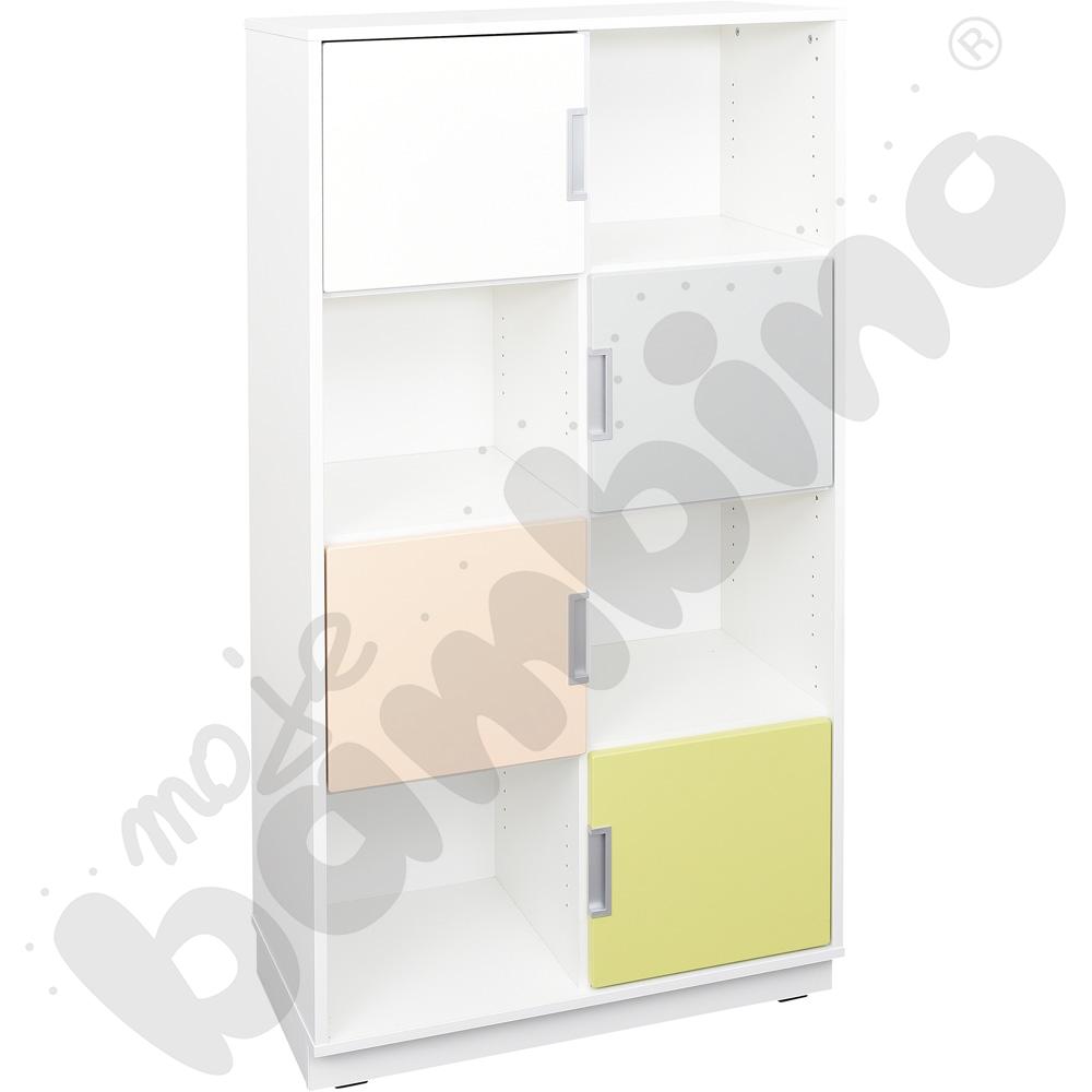 Quadro – regał XL z przegrodą i 3 półkami, biały