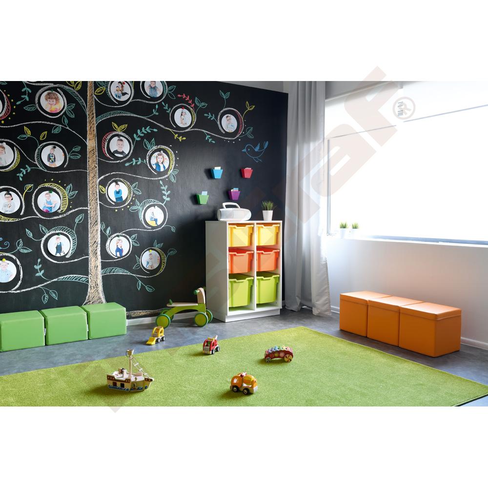 Quadro - skříňka M+ na plastové zásobníky, 2 sloupy - bílá  