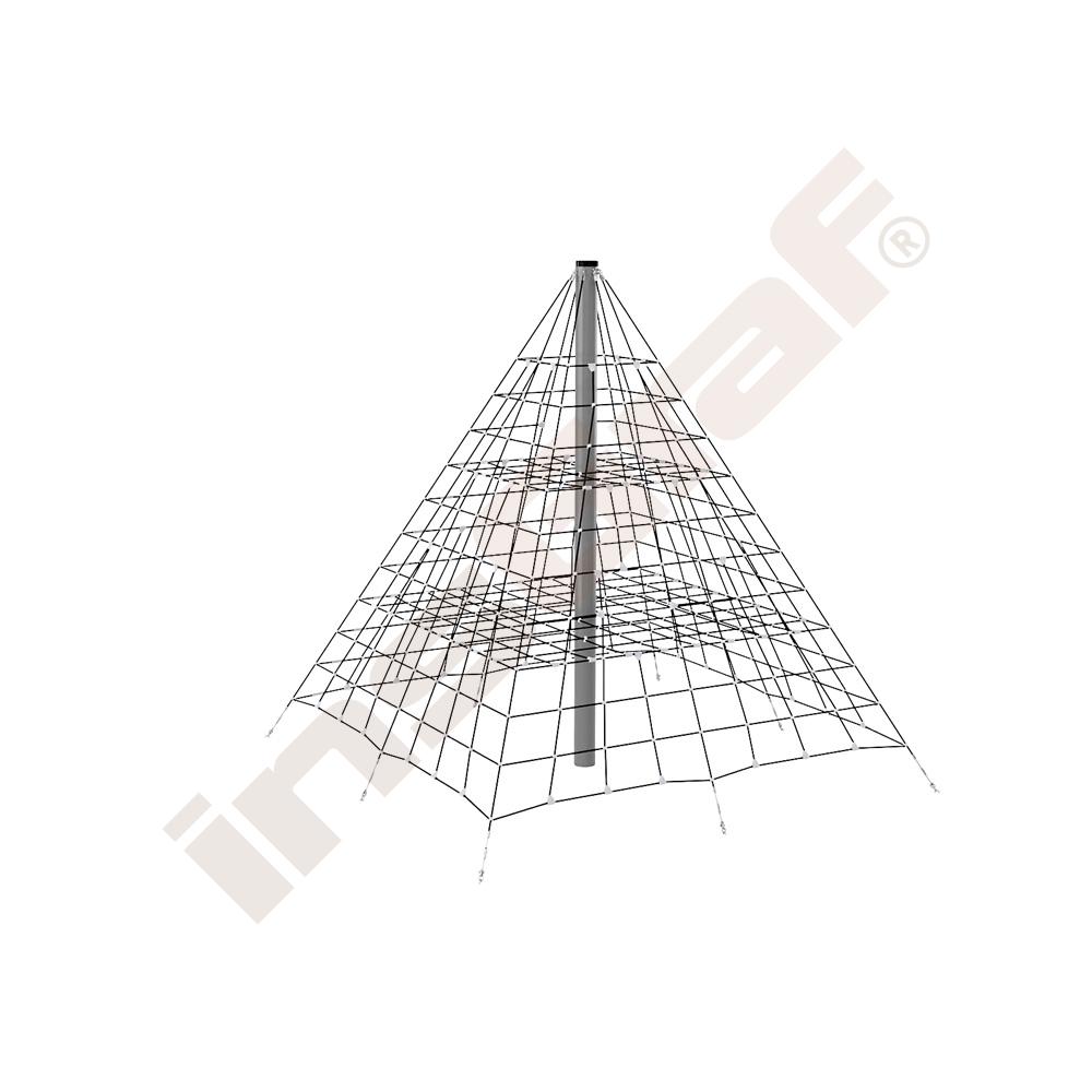 Seil-Pyramide, groß, schwarz-grau