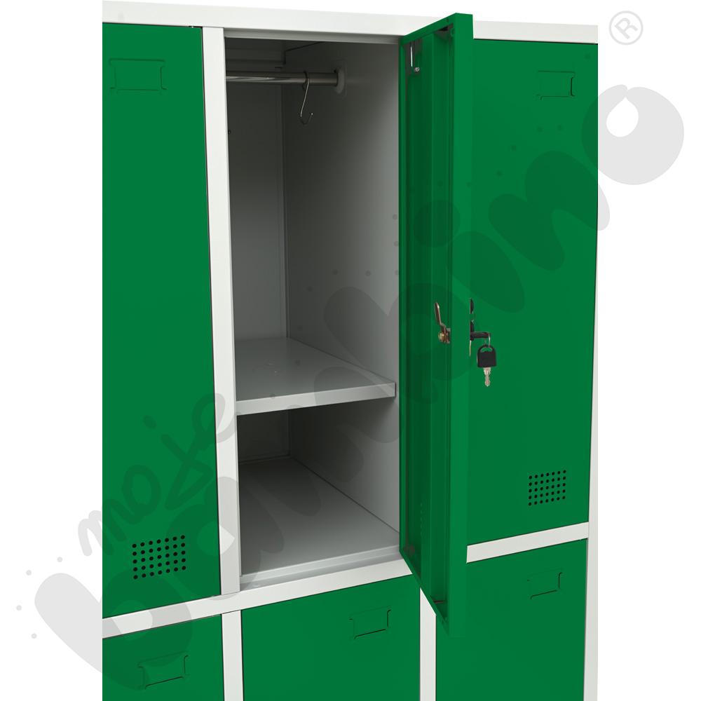 Szafa ubraniowa z 6 schowkami, 150 cm - drzwi ciemnozielone