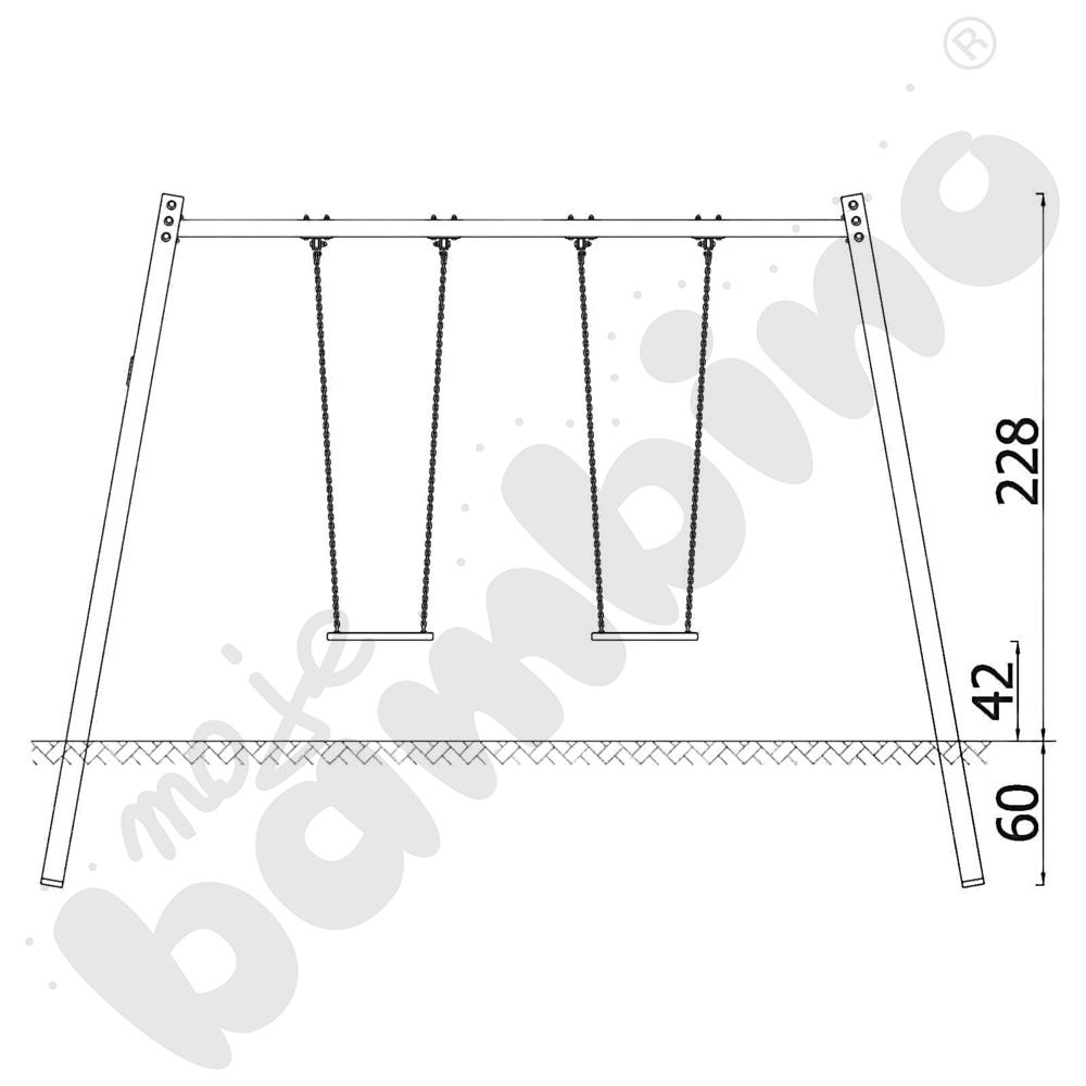 Huśtawka podwójna Quadro recykling/ bez zawiesi