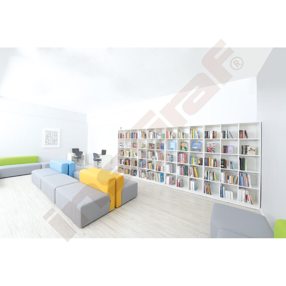 Quadro - regál L se 2 předěly a 2 policemi, bílý