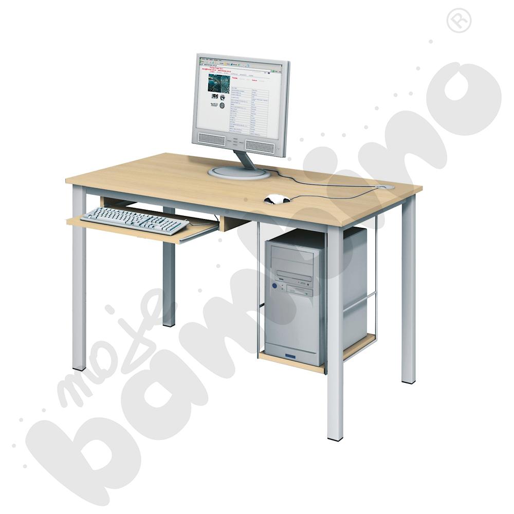 Stolik komputerowy LUX PLUS  z półką na komputer i szufladą na klawiaturę - klon 375