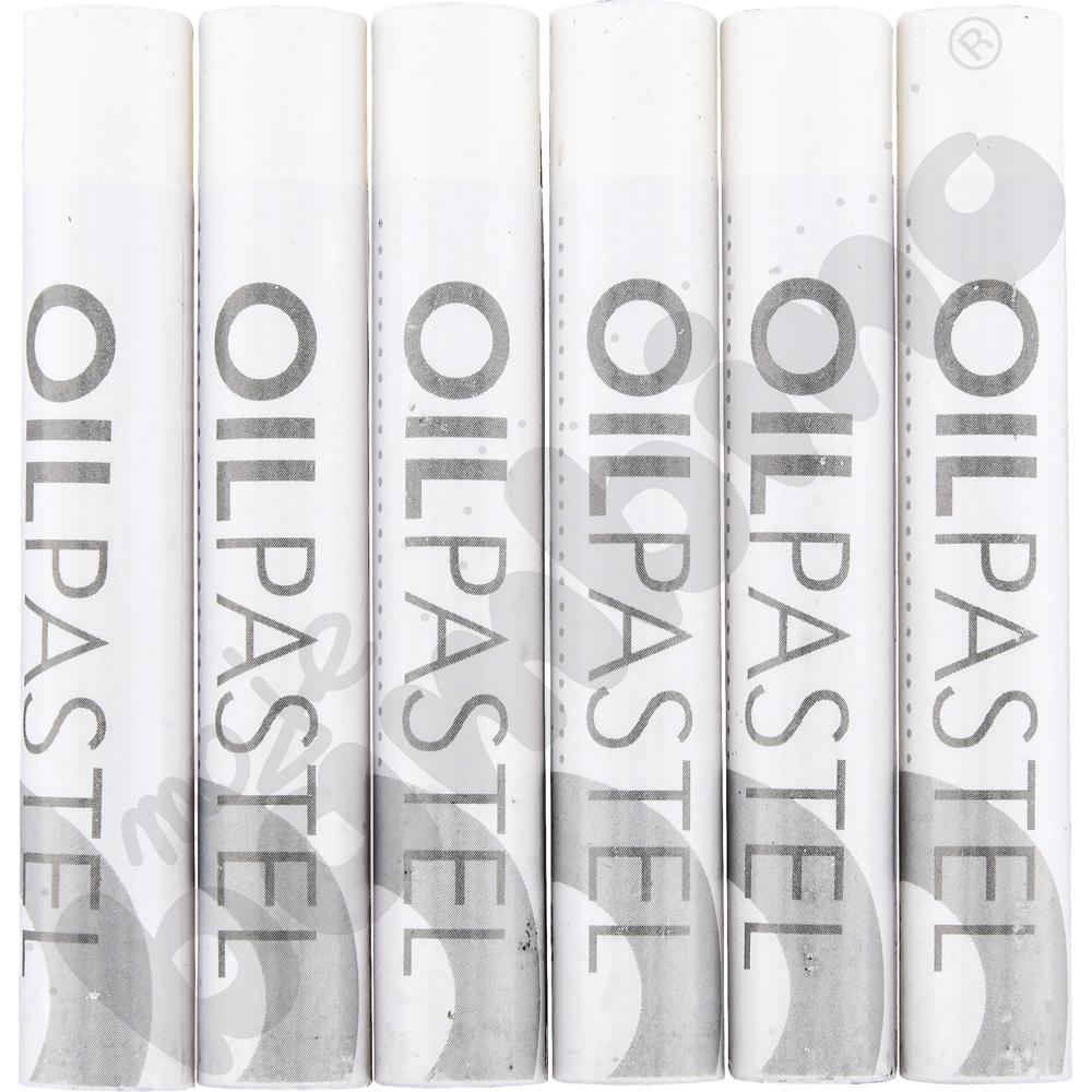 Pastele olejne 6 szt. białe