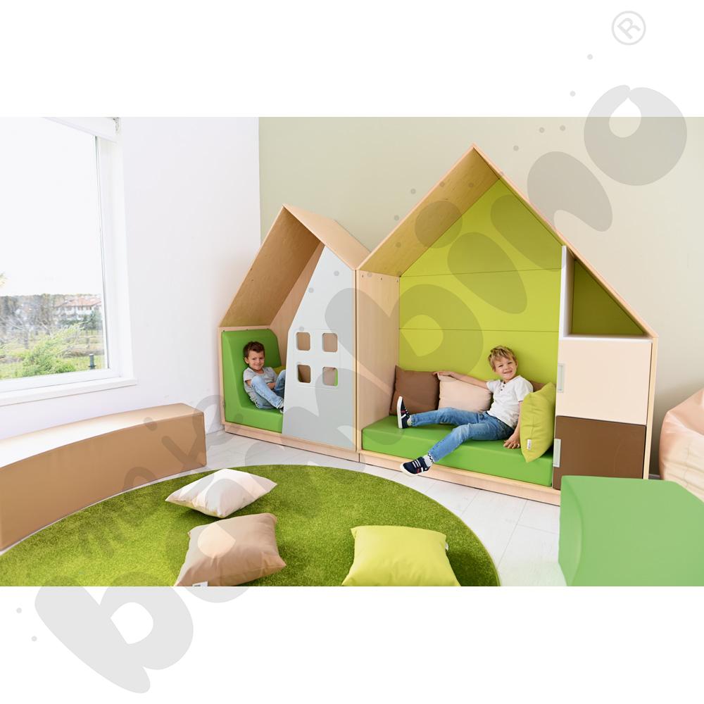 Quadro - szafka-domek - szara, skrzynia klon jasny