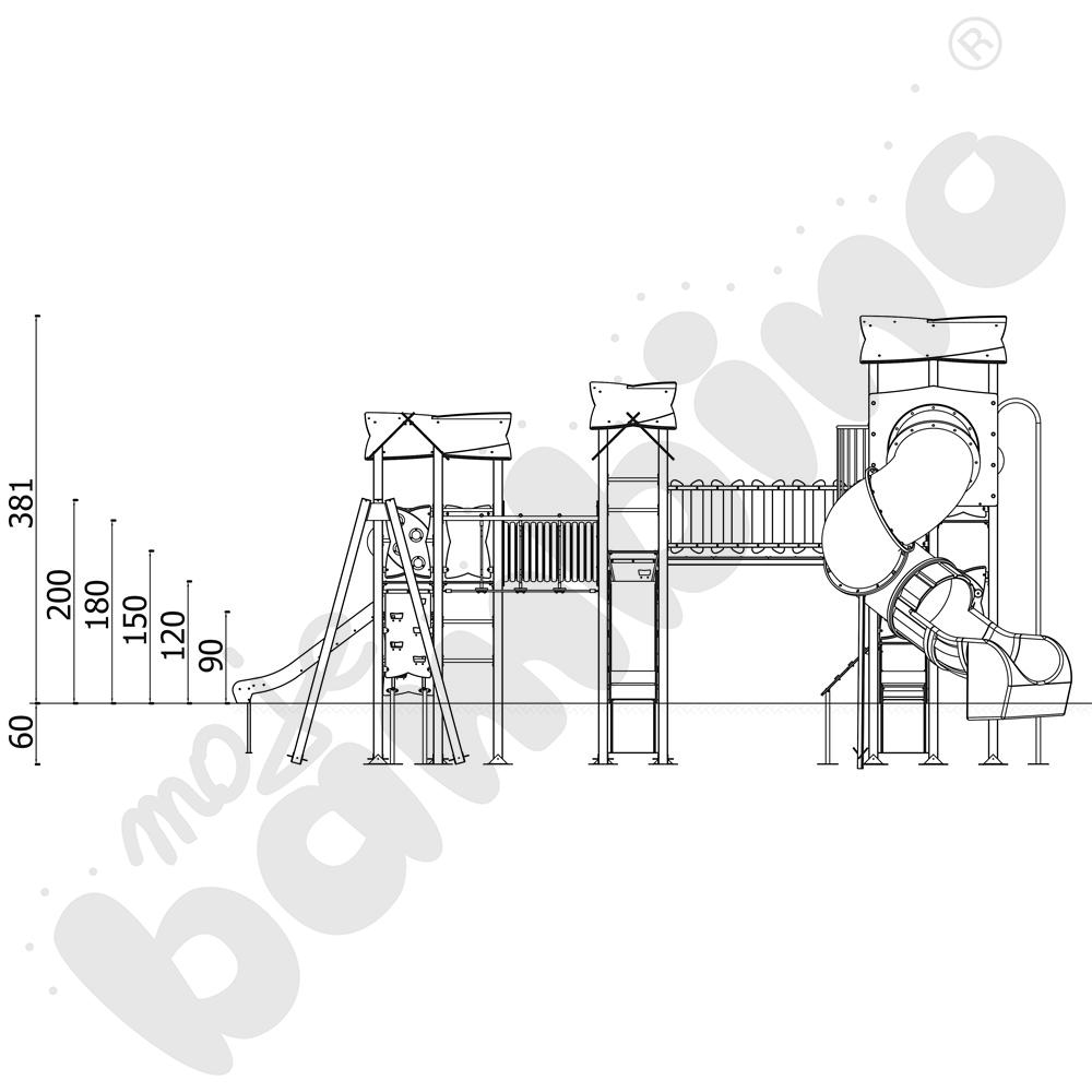 Zestaw Urbi 15, słupy metalowe C