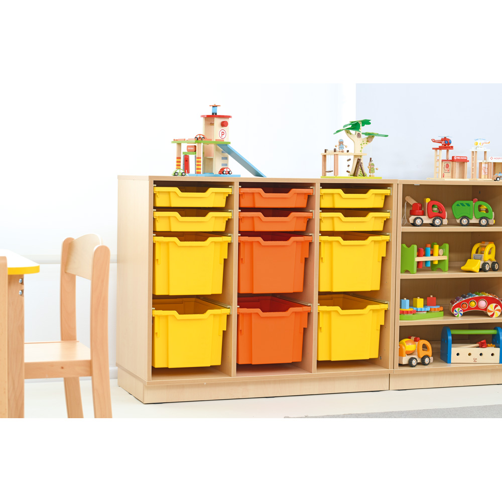 Skrinka Flexi D na plastové, úložné boxy na sokli - 3 priehradky 