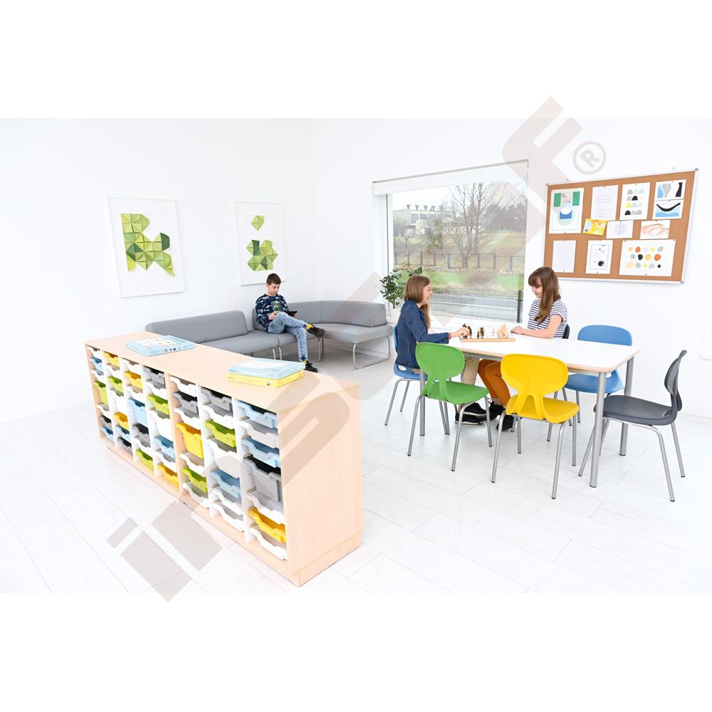 Quadro - skříňka M na plastové zásobníky - 4 sloupy, světlý javor