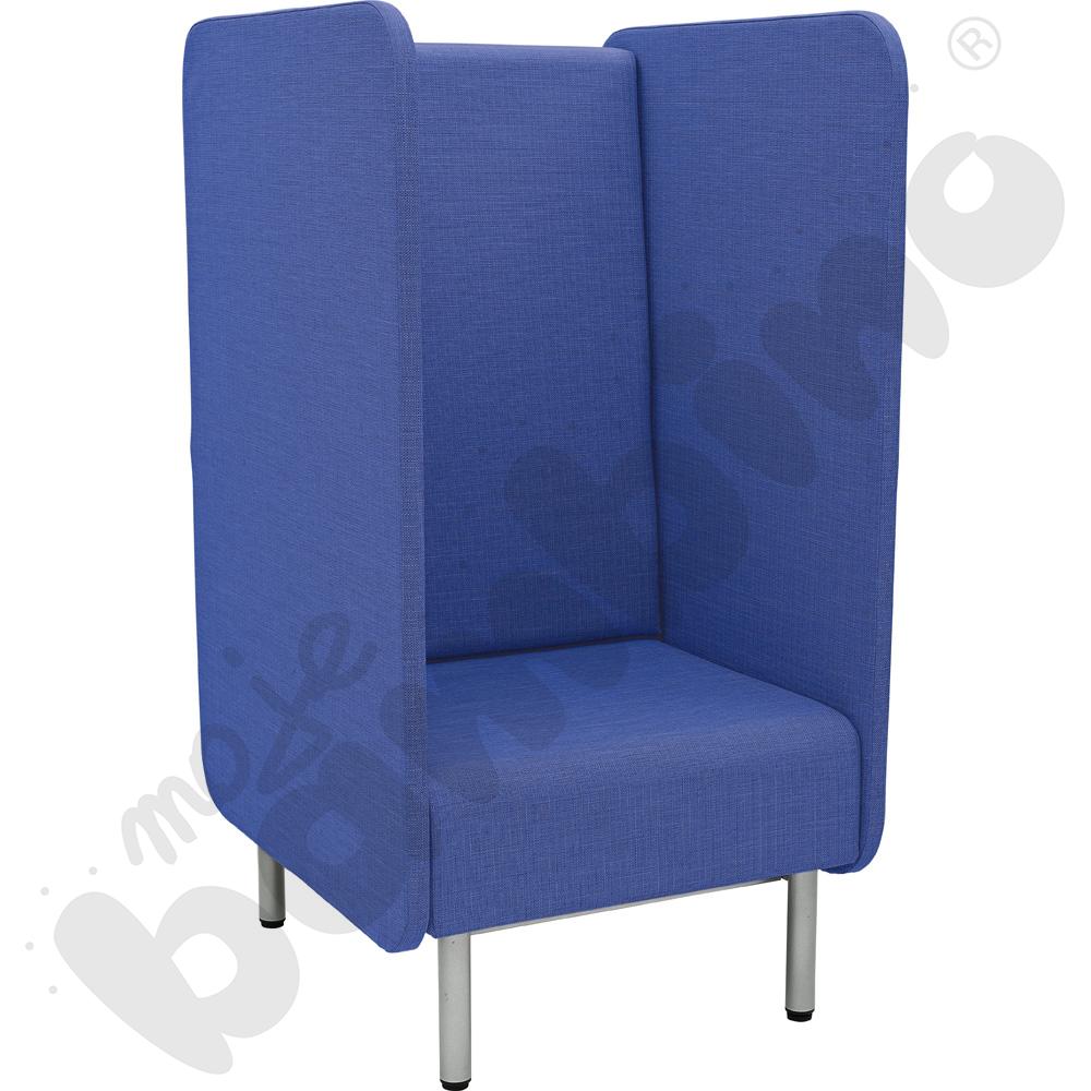 Fotel Inflamea 1 z wysokim oparciem, 1-os. - granatowy