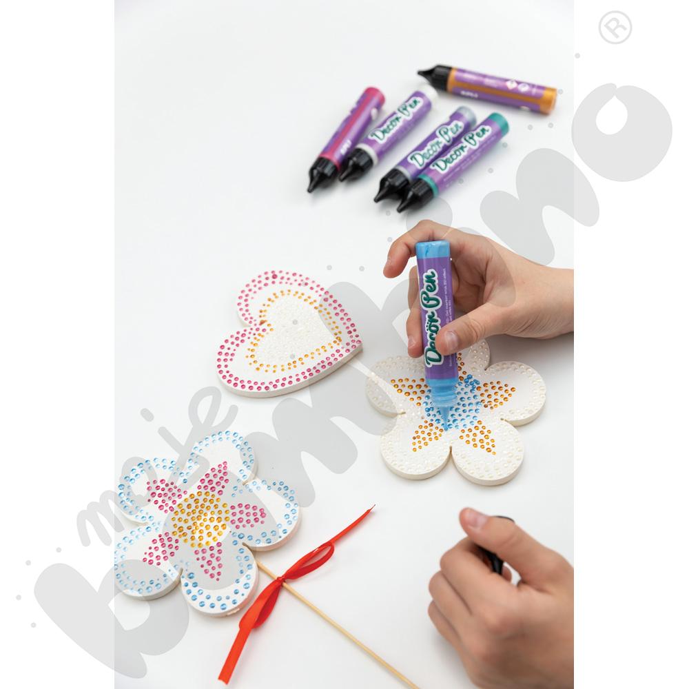 Piankowe kształty do ozdabiania - serca i kwiaty, 50 szt.