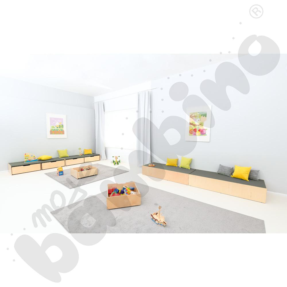 Podest z wnęką z przodu, wys. 30 cm - jasnoszary