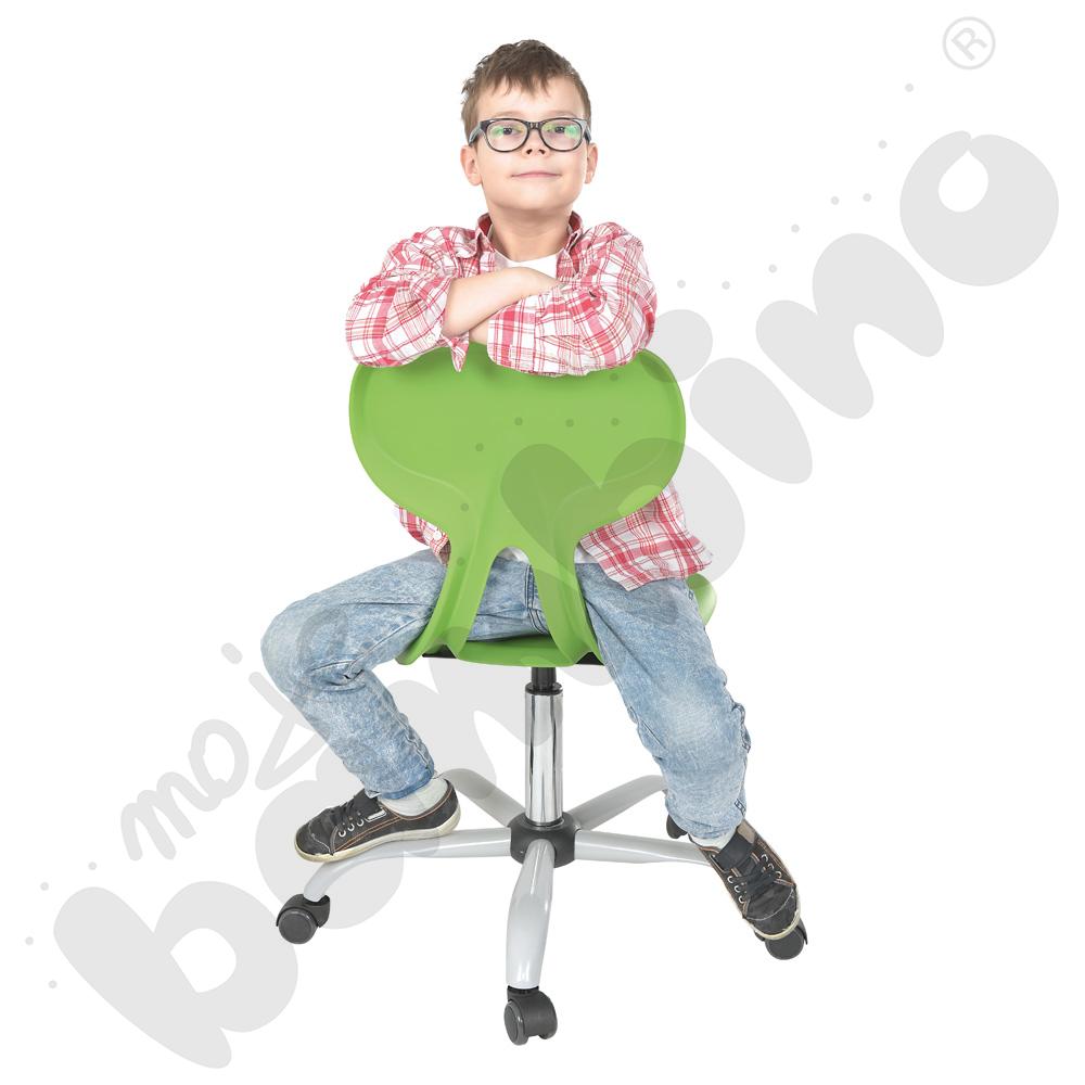 Krzesło Colores obrotowe na kółkach z reg.  wys. zielone