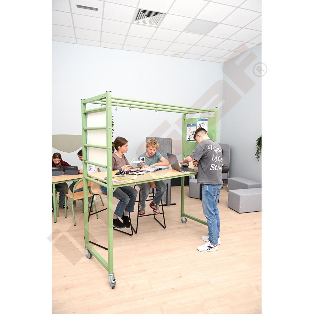 Mobiler Multifunktionstisch MultiDesk, mit Zubehör, Ahorn Jylland