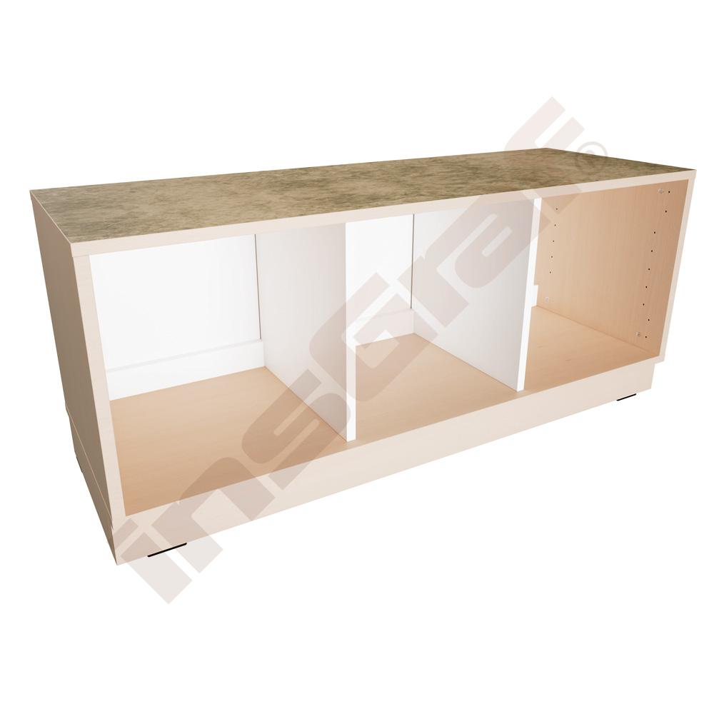 
Quadro - Flüsterschrank S mit 2 Mittelwänden, B 116, Ahorn Jylland - auf Sockel - Linoleum beige

