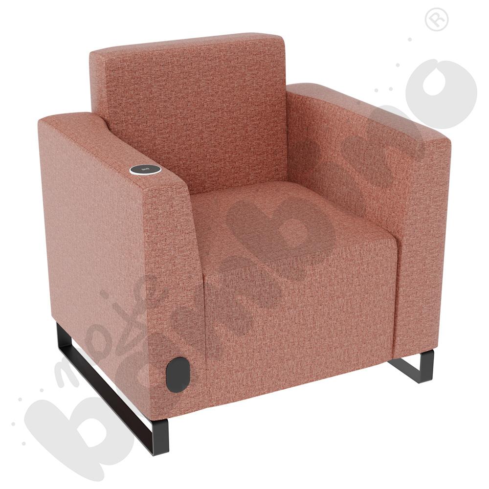 Fotel Universum wys. 82 cm, 2 boki niskie, lewy z gniazdkiem elektrycznym i indukcją, tkanina RO11