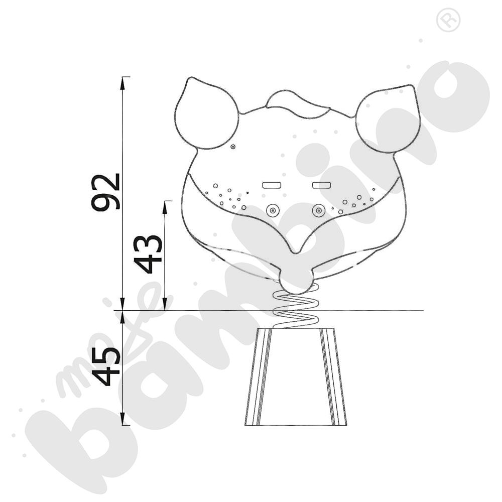 Sprężynowiec Lisek na podstawie betonowej