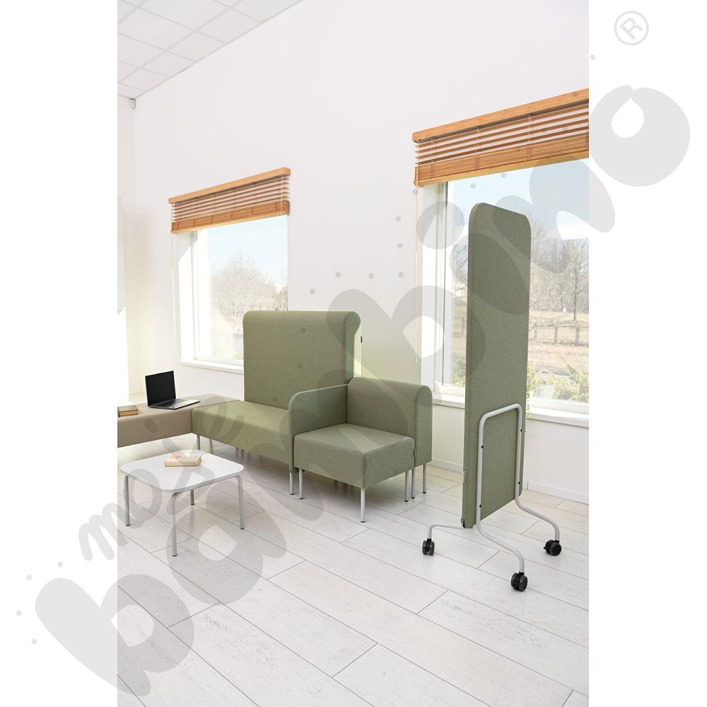 Parawan Versa 60x170 cm z kółkami na twardą powierzchnię, stelaż jasnoszary, tkanina RO27