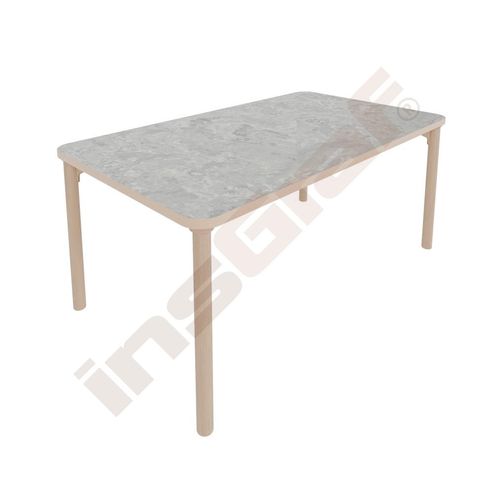 Stůl Marcus 140 x 80 cm, rozm. 4, nohy dřevěné břízové, tichá pracovní deska světle šedá, ABS hrana