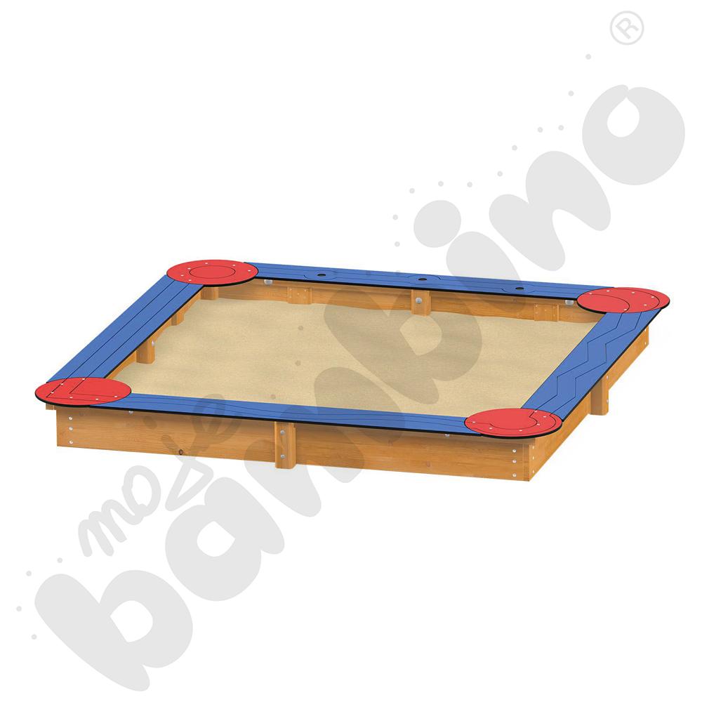 Piaskownica z torem do gry w kapsle