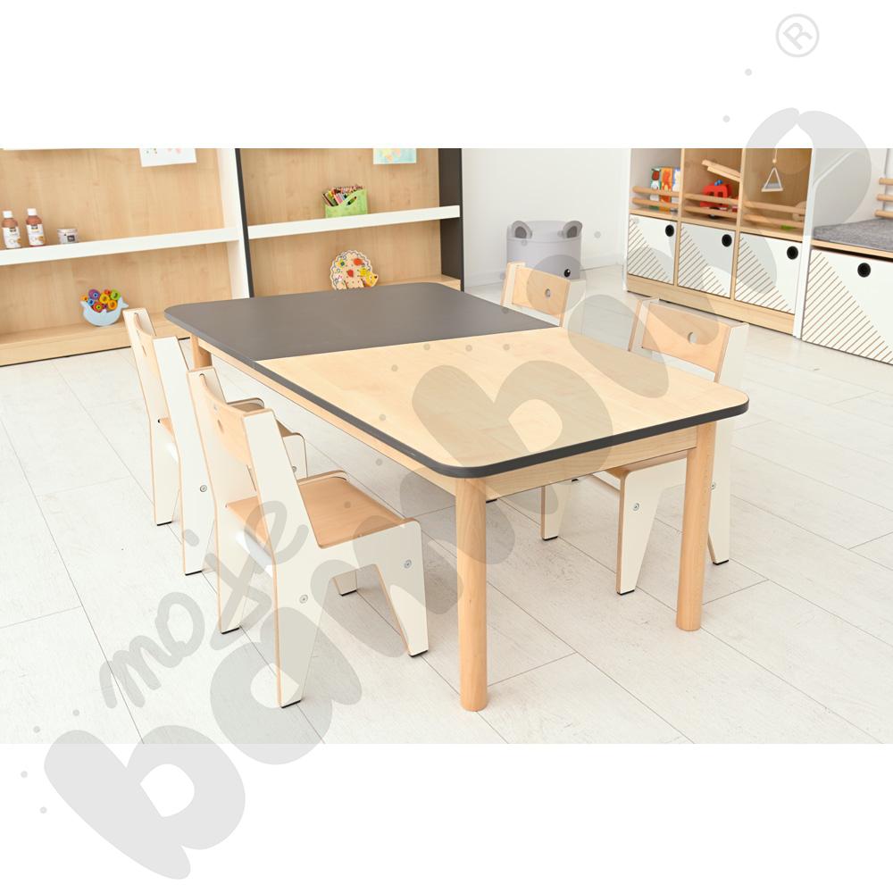 Blat stołu FLO szer. 131 cm antracyt-klonowy