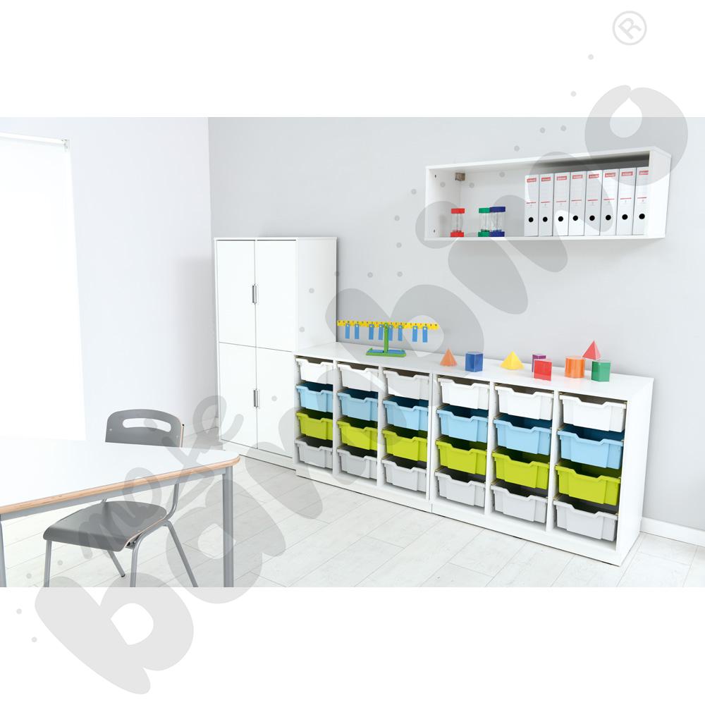 Quadro – regał XL z przegrodą i 3 półkami, biały