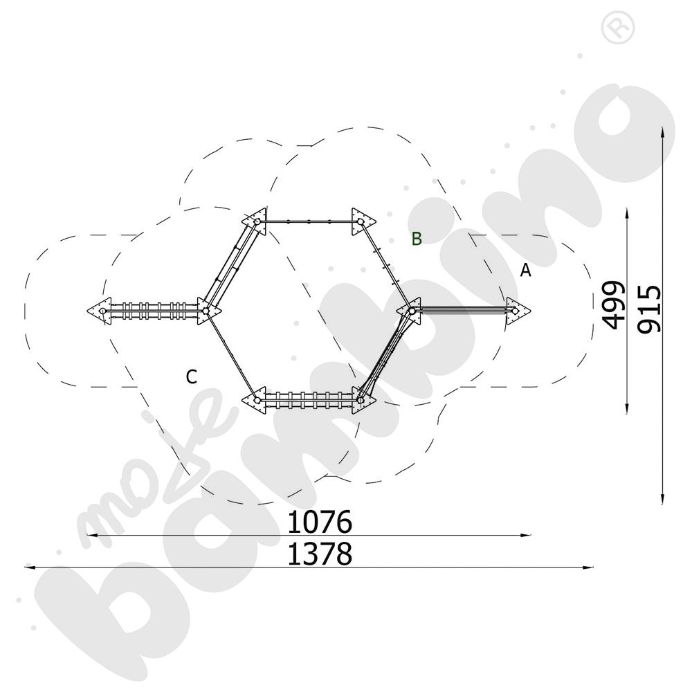 Zestaw Mini park linowy 3 Metal