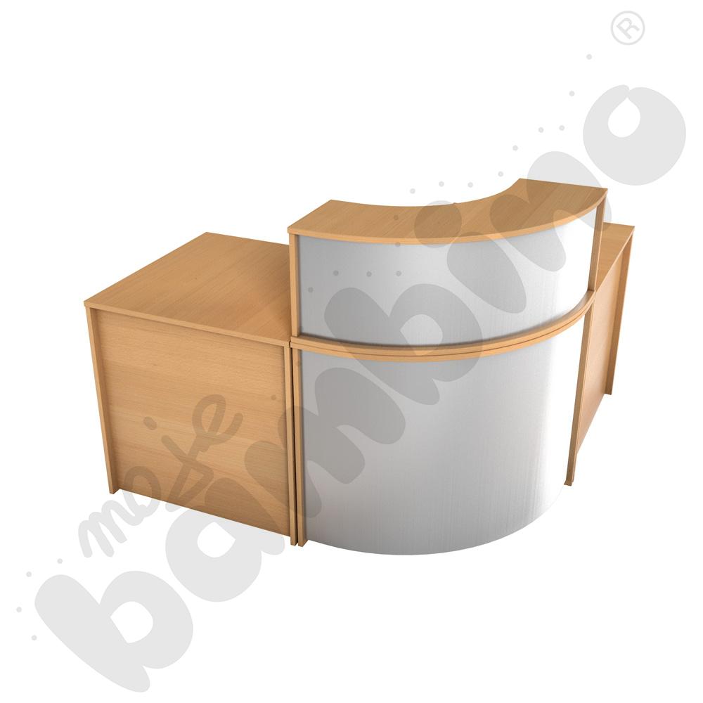 Narożna lada recepcyjna - buk