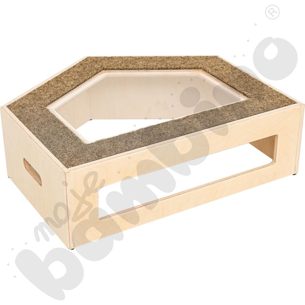 Podest pięciokąt z okienkiem, wys. 20 cm - jasnobrązowy