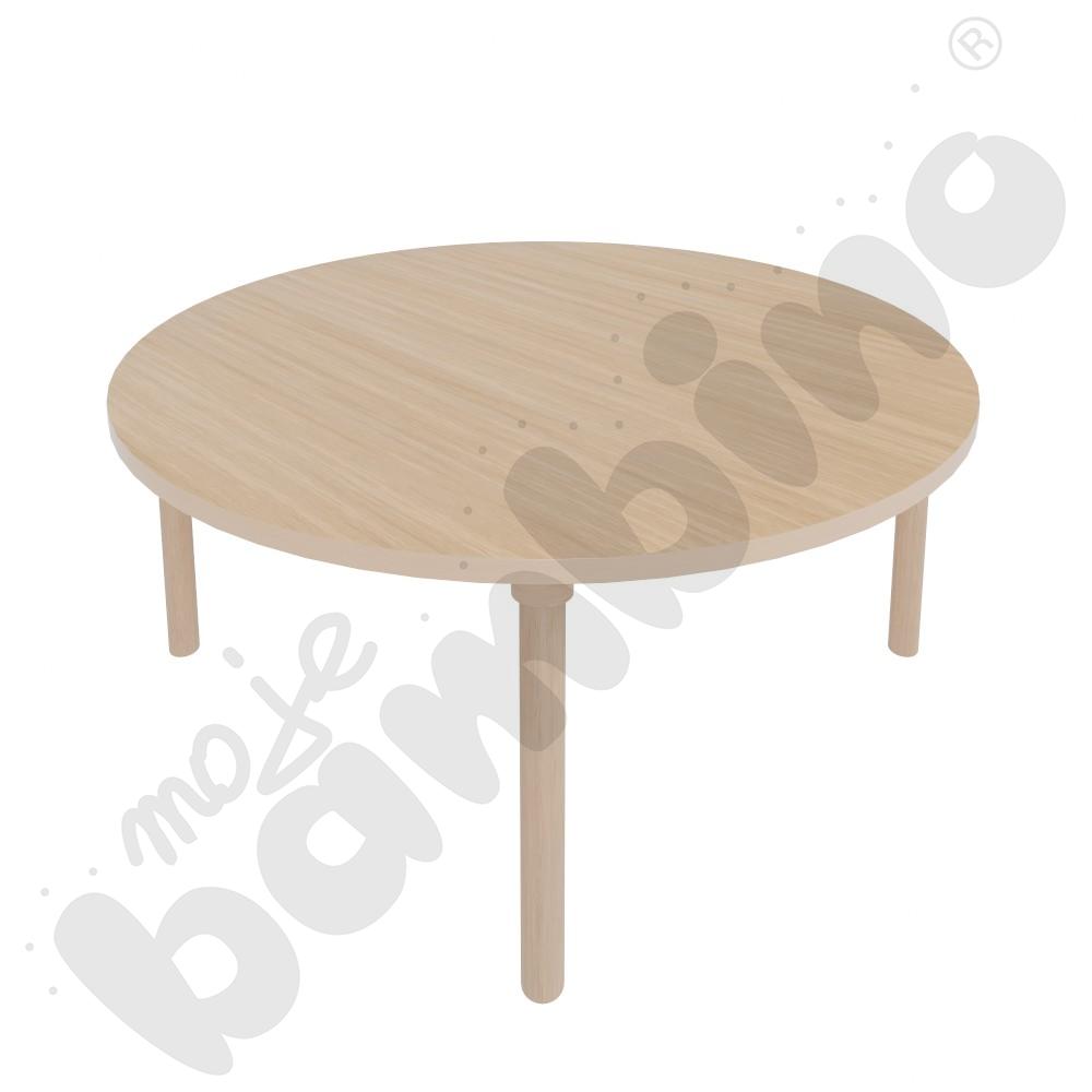 Stół Marcus okrągły 120 x 120 rozm. 4, stelaż drewniany brzozowy, stopka drewniana, blat klon 375, narożniki zaokrąglone