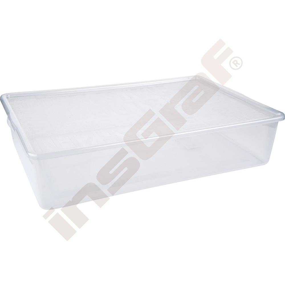 Plastový zásobník s víkem, výška 12 cm 