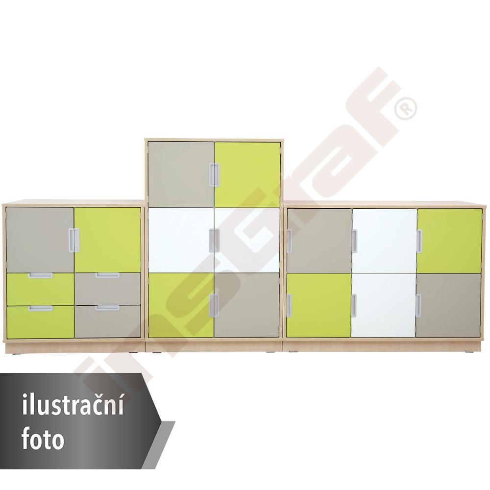 Quadro - sestava 1, 90˚, tiché zavírání, korpusy světlý javor