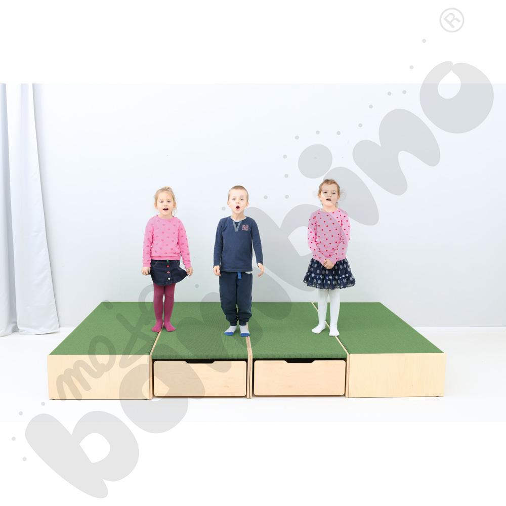 Podest z wnękami po bokach, wys. 30 cm - ciemnozielony