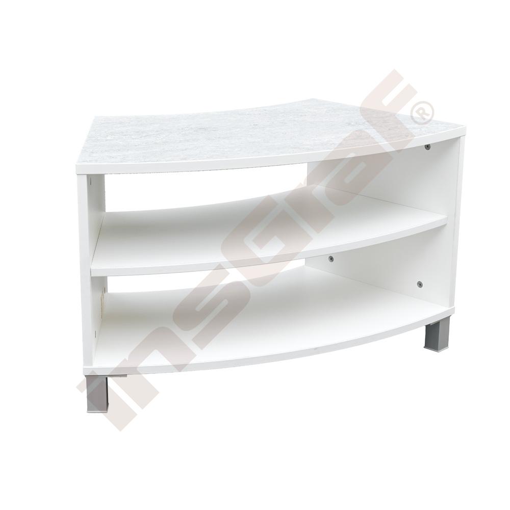Quadro - tichá skříňka S 1/8 kola, na nožkách, bílá