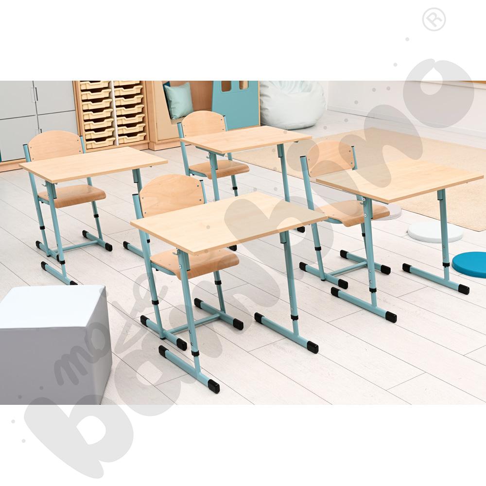 Krzesło T z regulowaną wysokością rozm. 3-4 turkusowe