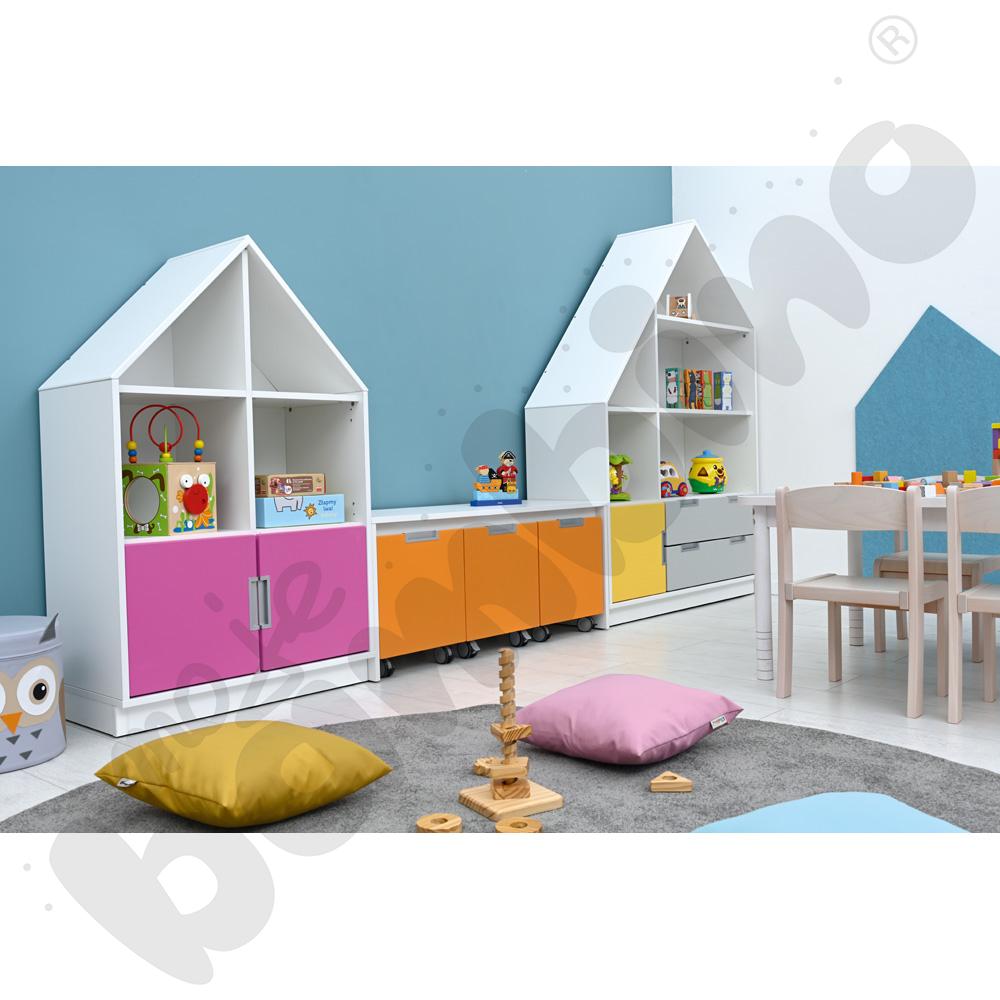 Quadro - ławeczka na 3 małe skrzynie, biała