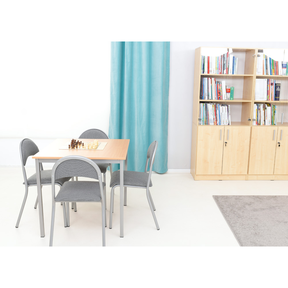 Stôl Mila 80 x 80 , javor, so 4 čalúnenými stoličkami P, veľ. 6