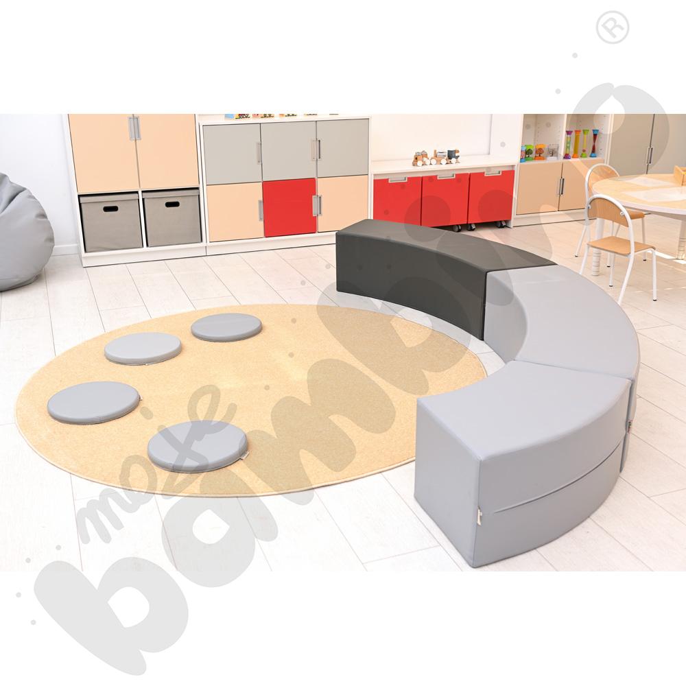 Siedzisko Paolo długie, szare