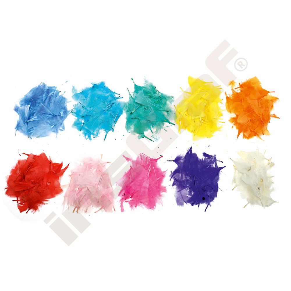 
Bastelfedern, bunt, 140 g
